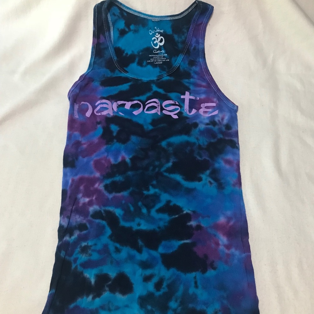 Om Shanti  Tie dye  yoga tank top
